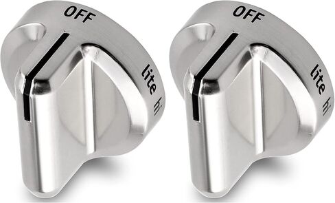 Funmit 5304502763 Range Control Knob Replacement for Frigidaire Stove Replaces PS11724147 AP5984069 EAP11724147 4279473, D Shaped Shaft with Metal Insert, Silver Plastic in Kuwait