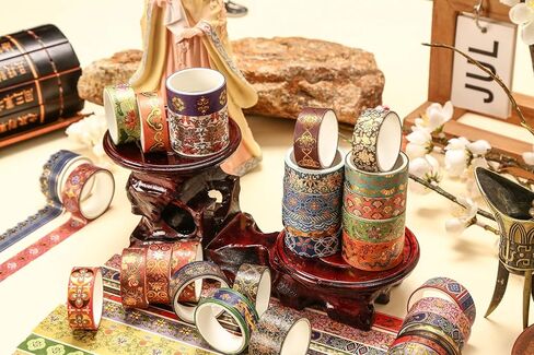 20 Rolls Chinese Style Washi Tape Set, Ancient Palace Pattern Decorative Masking Tapes with Gold Foil, Oriental for Craft, Scrapbook, DIY, Gift Wrapping (23-Dancing Phoenix Grace) in Saudi Arabia