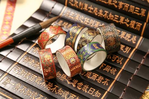 20 Rolls Chinese Style Washi Tape Set, Ancient Palace Pattern Decorative Masking Tapes with Gold Foil, Oriental for Craft, Scrapbook, DIY, Gift Wrapping (23-Dancing Phoenix Grace) in Saudi Arabia