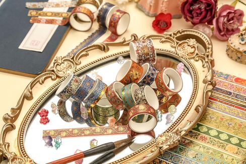 20 Rolls Chinese Style Washi Tape Set, Ancient Palace Pattern Decorative Masking Tapes with Gold Foil, Oriental for Craft, Scrapbook, DIY, Gift Wrapping (23-Dancing Phoenix Grace) in Saudi Arabia