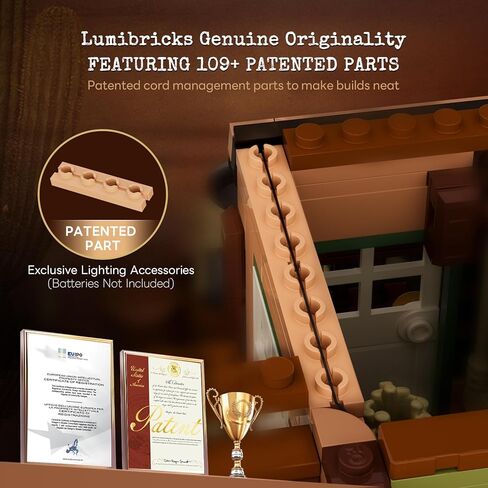 Western-Inn Lighting-Building-Bricks Set - 2682 Pcs The Old West Inn Light Construction Hotel Building Model Set for Adults and West Lovers in Kuwait