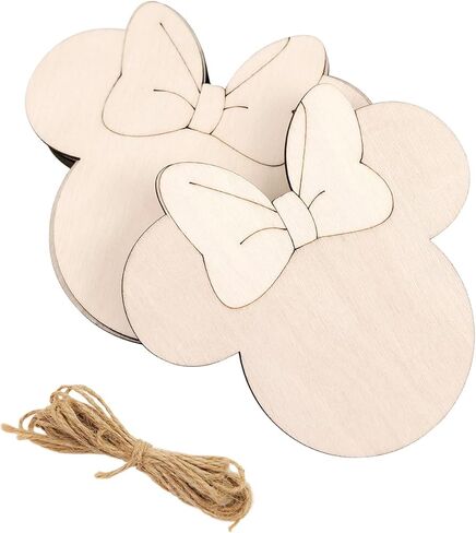 30 Pack 4 Inch Wood Mouse Head Cutouts Unfinished Wood Mouse Head Crafts Wooden Mouse Head Hanging Ornaments DIY Mouse Head Craft Gift Tags for Home Party Decoration in Saudi Arabia