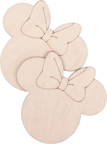 30 Pack 4 Inch Wood Mouse Head Cutouts Unfinished Wood Mouse Head Crafts Wooden Mouse Head Hanging Ornaments DIY Mouse Head Craft Gift Tags for Home Party Decoration in Saudi Arabia