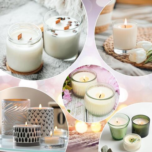 180 Pcs Candle Wicks for Candle Making Kit: 150 Cotton Wicks & 30 Wood Wicks with Candle Making Tools（Wick Holders、Stickers、Wick Trimmer） Thick 4"+6"+8" for Candle Making,Candle DIY in Kuwait