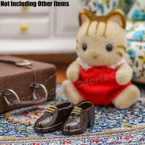 Odoria 1/12 Miniature Men Shoes Dollhouse Decoration Accessories, Black in Saudi Arabia