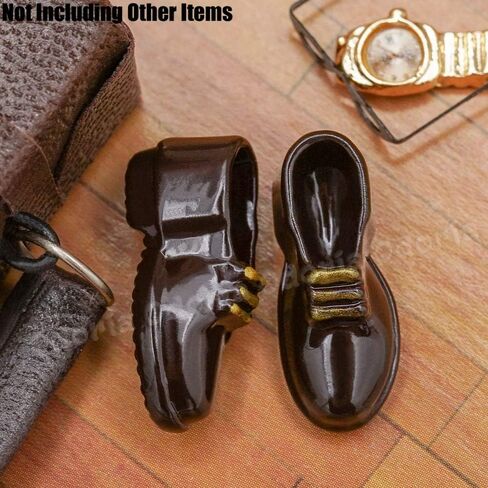 Odoria 1/12 Miniature Men Shoes Dollhouse Decoration Accessories, Black in Saudi Arabia