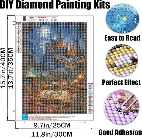 GMETNIC Diamond Art Kits for Adults- Diamond Painting Kits for Adults Beginners, 5D DIY Full Drill Round Rhinestone Gem Art Crafts Paintings for Home Wall Decor 12"x16" (Castle) in Saudi Arabia