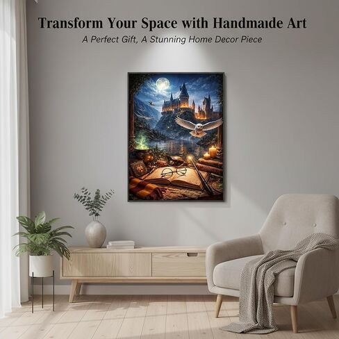 GMETNIC Diamond Art Kits for Adults- Diamond Painting Kits for Adults Beginners, 5D DIY Full Drill Round Rhinestone Gem Art Crafts Paintings for Home Wall Decor 12"x16" (Castle) in Saudi Arabia