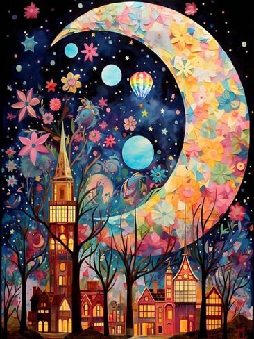 GMETNIC Diamond Art Kits for Adults- Diamond Painting Kits for Adults Beginners, 5D DIY Full Drill Round Rhinestone Gem Art Crafts Paintings for Home Wall Decor 12"x16" (Castle) in Saudi Arabia