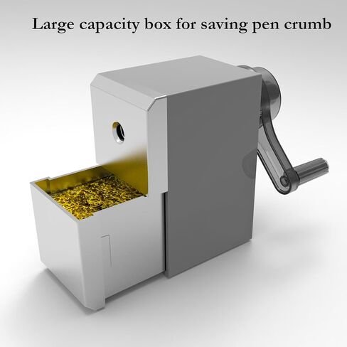 مبراة أقلام رصاص يدوية ممتازة لسطح المكتب، تصميم مثبت على المكتب مع مشبك معدني، موقد من سبائك الصلب، تشغيل كرنك يدوي، فضي ورمادي in Kuwait