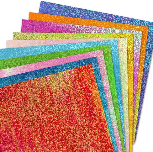 Konsait 50 Sheets Shimmer Origami Paper 10x10, Single Sided Shiny Scrapbook Papers Colored Pearlescent Paper Craft Sheets for Card Making Supplies in Saudi Arabia