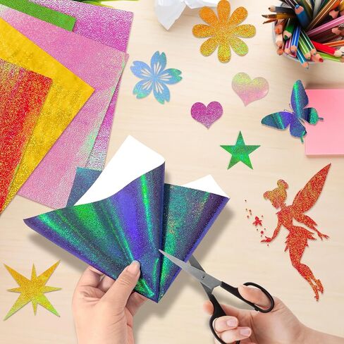Konsait 50 Sheets Shimmer Origami Paper 10x10, Single Sided Shiny Scrapbook Papers Colored Pearlescent Paper Craft Sheets for Card Making Supplies in Saudi Arabia