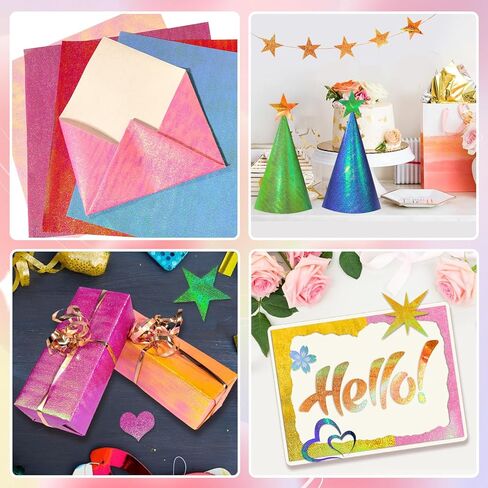 Konsait 50 Sheets Shimmer Origami Paper 10x10, Single Sided Shiny Scrapbook Papers Colored Pearlescent Paper Craft Sheets for Card Making Supplies in Saudi Arabia
