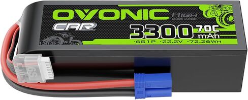 OVONIC 22.2V 70C 3300mAh 6S Lipo Battery with EC5 Plug for RC Car Boat Truck Helicopter Airplane Racing Models in Saudi Arabia