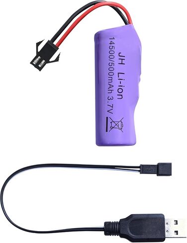 بطارية ليثيوم أيون قابلة لإعادة الشحن من تيتون 3.7 فولت 500 مللي أمبير في الساعة مع قابس SM-2P وشاحن USB - حزمة بطارية سيارة RC للتحكم عن بعد في السيارة المثيرة والشاحنة والقارب ووحدة التحكم - حزمة واحدة لاستبدال بطارية لعبة RC in Kuwait