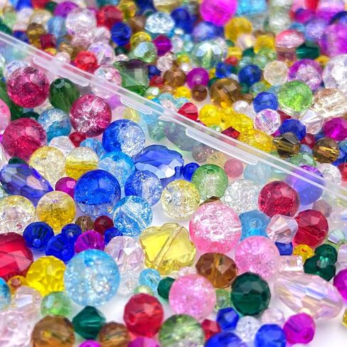 800PCS Green Glass Beads, Assorted Crystal Loose Shiny Beads for Jewelry Making, Earring, Necklace, Bracelet, Crafts DIY in Saudi Arabia