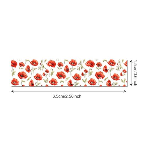 Adirasenotek 12 Rolls Red Poppy Washi Tape Set,Floral Washi Tape Decorative Paper Stickers Decorative Tapes for DIY Art Crafts Wrapping Decor Junk Journal Scrapbooking Gifts Stickers in Saudi Arabia