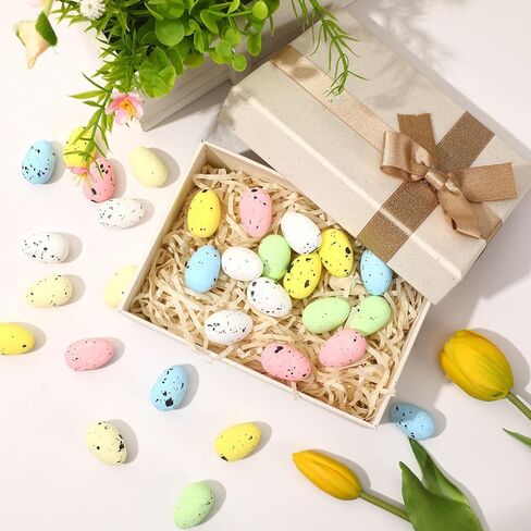 JULBEAR 50PCS Easter Mini Eggs, Easter Multi-Color Foam Egg Decorations, Artificial Bird Eggs, Party Decorative Easter Eggs, Speckled Eggs for Kid Art Crafts Supplies Basket Stuffers Assorted Color in Saudi Arabia
