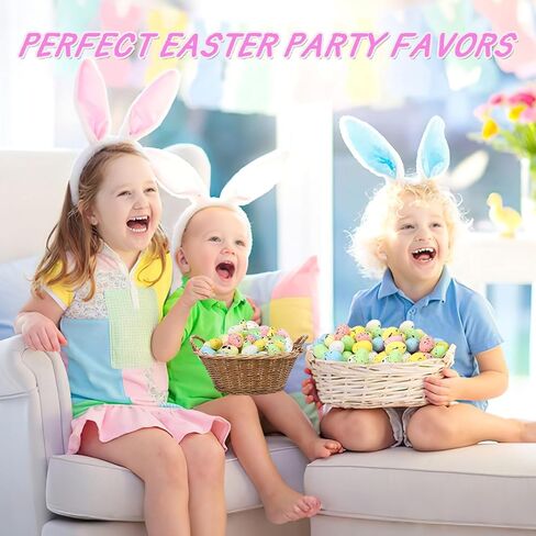 JULBEAR 50PCS Easter Mini Eggs, Easter Multi-Color Foam Egg Decorations, Artificial Bird Eggs, Party Decorative Easter Eggs, Speckled Eggs for Kid Art Crafts Supplies Basket Stuffers Assorted Color in Saudi Arabia