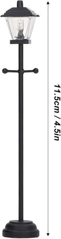 Dollhouse Street Light, LED Miniature for 1/12 Scale, Outdoor Pathway Lantern Post, Black, for Miniature Houses, Outdoor Decor, and Collectors in Saudi Arabia