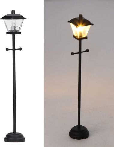 Dollhouse Street Light, LED Miniature for 1/12 Scale, Outdoor Pathway Lantern Post, Black, for Miniature Houses, Outdoor Decor, and Collectors in Saudi Arabia