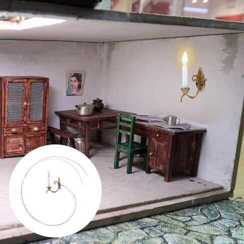 1:87 Wall Lamp Dollhouse Miniature Sconce 5pcs Decor Sand Table Stainless Steel Plus Abs Miniature LED Wall Light Mini Sconces in Saudi Arabia