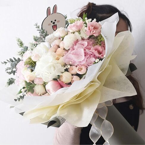ArrErr 76 Sheets Flower Wrapping Tissue Paper Waterproof Soft Silky Floral Wrapping Flower Lining Papers Liners for Flower Bouquet Packaging Florists Flowers Arrangement Craft Project Black and White in Saudi Arabia