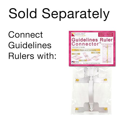 Guidelines Ruler - 6" x12", Non-Slip, Connectable, Self-Aligning, Finger Guard, Made in USA, for Quilting and Sewing in Kuwait