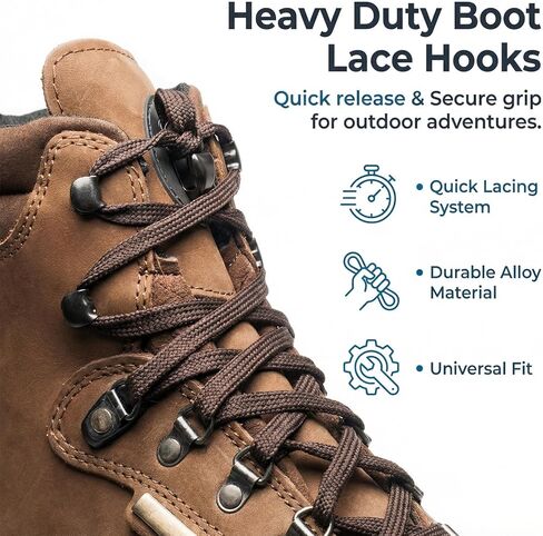 Metal Boot Lace Hooks, 20 Sets Boot Hook Eyelets Metal Outdoor Lace Buckle Speed Hooks for Hiking Shoes for Hiking Boots Repair Leather Shoes in Saudi Arabia