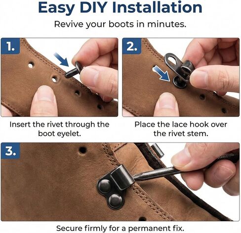 Metal Boot Lace Hooks, 20 Sets Boot Hook Eyelets Metal Outdoor Lace Buckle Speed Hooks for Hiking Shoes for Hiking Boots Repair Leather Shoes in Saudi Arabia
