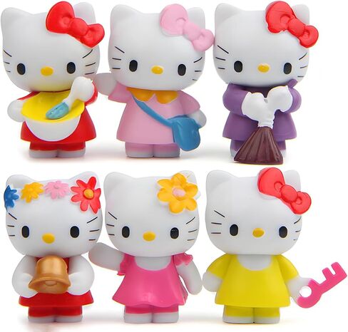 شخصيات الرسوم المتحركة Kawaii زينة الكعكة للفتيات عيد ميلاد سعيد كعكة القبعات العالية الكرتون موضوع زينة الحفلات in Kuwait