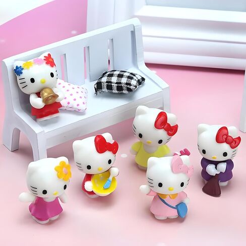 شخصيات الرسوم المتحركة Kawaii زينة الكعكة للفتيات عيد ميلاد سعيد كعكة القبعات العالية الكرتون موضوع زينة الحفلات in Kuwait