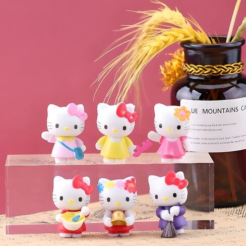 شخصيات الرسوم المتحركة Kawaii زينة الكعكة للفتيات عيد ميلاد سعيد كعكة القبعات العالية الكرتون موضوع زينة الحفلات in Kuwait
