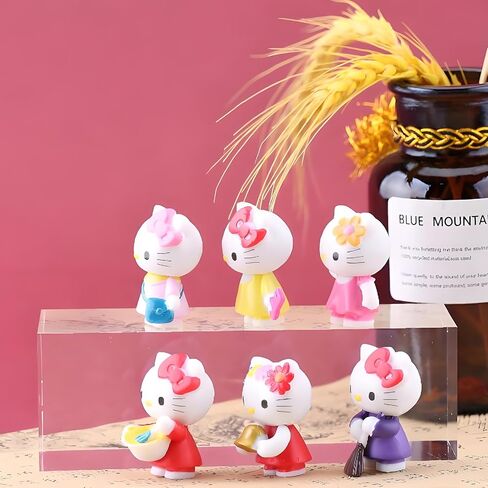 شخصيات الرسوم المتحركة Kawaii زينة الكعكة للفتيات عيد ميلاد سعيد كعكة القبعات العالية الكرتون موضوع زينة الحفلات in Kuwait