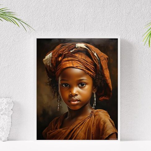SVINOILER Paint by Numbers African American for Adults, Acrylic Oil Painting by Numbers Kits for Beginner with Brushes Art Crafts Canvas for Home Decor 16x20 inch in Saudi Arabia