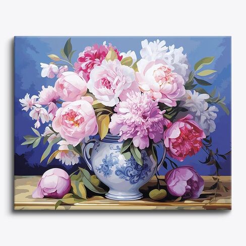 Craftoria Paint by Numbers for Adults 40"x50"cm NO Framed Floral Organic Whimsy 48 Colors in Saudi Arabia