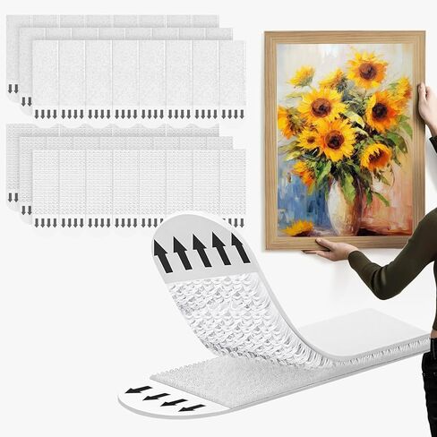 Picture Hanging Strips 24 Pairs(48 Packs) 2.75 * 0.73inch，Damage-Free Hanging Picture Hangers, No Tools Wall Hanger for Home Decor, White Adhesive in Saudi Arabia