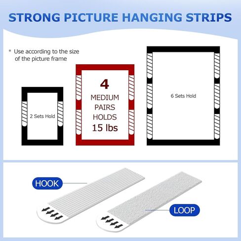Picture Hanging Strips 24 Pairs(48 Packs) 2.75 * 0.73inch，Damage-Free Hanging Picture Hangers, No Tools Wall Hanger for Home Decor, White Adhesive in Saudi Arabia