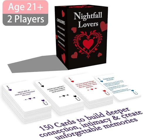 VOCHIC Nightfall Lovers Card Game for Couples, 150 Fun and Romantic Cards Couples Games for Adults Date Nights 2 Players Gift for Him and Her Valentine’s Day Anniversary in Saudi Arabia