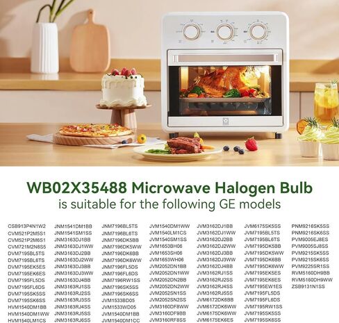 2 قطعة 130 فولت 50 واط فرن الميكروويف مصابيح الهالوجين ، استبدال WB02X35488 صالح لفرن GE CVM521P2M6S1 CVM721M2N8S5 DVM7195BL5TS in Kuwait