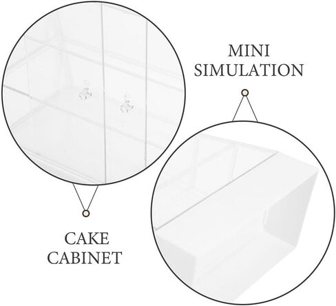 ibasenice 1 12 Scale Miniature Cake Display Cabinet with Sliding Door for Dollhouse Bakery Furniture Kitchen Accessory 5.23X5.11X2.59 Inch in Saudi Arabia