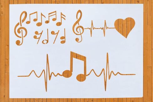 Musical Notes Stencil – Music Note Pattern Reusable Template for Painting, Crafting, Walls, Instruments, DIY Art and Home Decor in Saudi Arabia