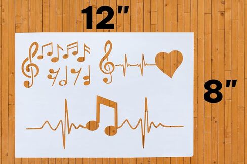 Musical Notes Stencil – Music Note Pattern Reusable Template for Painting, Crafting, Walls, Instruments, DIY Art and Home Decor in Saudi Arabia