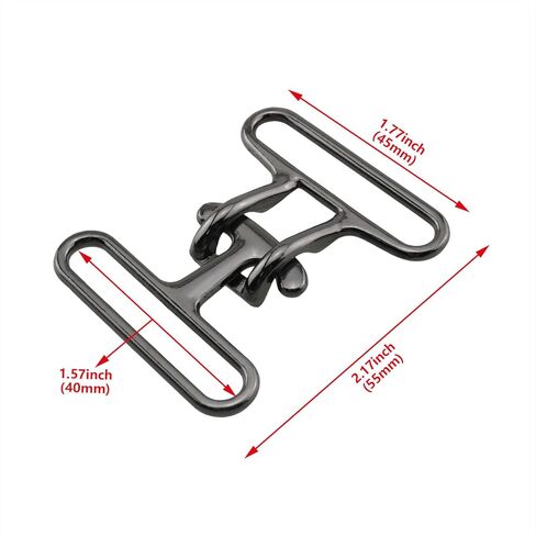 HJGarden 4PCS 40mm Metal Clasp Clothing Decorative Buckles Belt Accessory Gun Black Zinc Alloy Quick Release Alloy Fastener Suitable for Capes Scarves Suit Jacket in Saudi Arabia