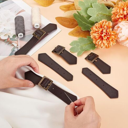 FINGERINSPIRE 4 Sets Leather Sew-On Toggles Closures Coconut Brown Imitation Leather Toggle Buckle Vintage Leather Toggle Buttons Leather Clasp Fasteners Replacement Snap Toggle for Coat Jacket DIY in Saudi Arabia