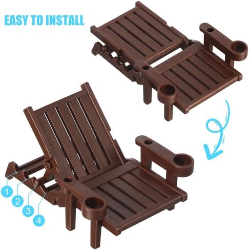 IMIKEYA Dollhouse Pool Set أثاث مصغر لديكور بيت الدمى وكرسي الشاطئ وحلقة سباحة سهلة التجميع in Saudi Arabia