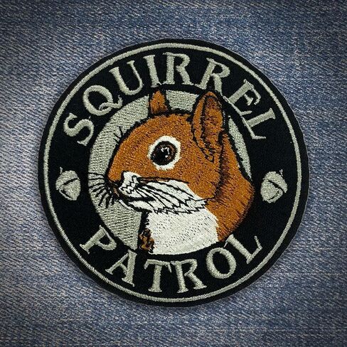 Squirrel Patrol Patch Cute Animal Embroidered Patches 3" Funny Squirrel Sew on Iron On Embroidery Patch for Caps, Bags, Backpacks, Hat, Jackets, Uniform DIY PVC Gifts for Her Him 3 Inches in Saudi Arabia