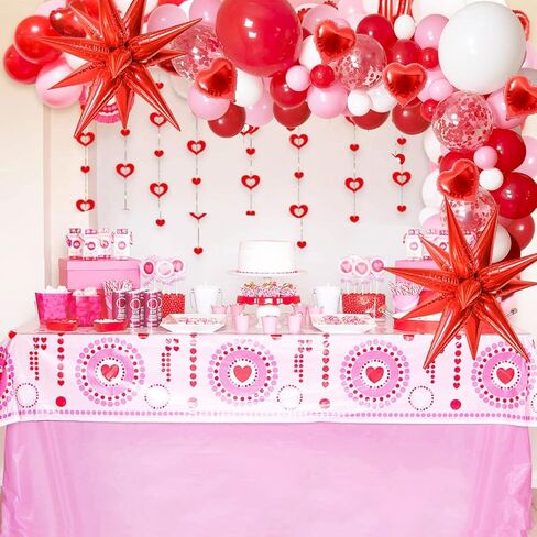 Valentines Balloon Arch Kit,Red Valentines Day Decor,Red Pink White Heart Balloon with Bling Bling Hanging Swirl for Sweetheart Wedding Bridal Shower Valentines Day Anniversary Engagement Party Decor in Saudi Arabia