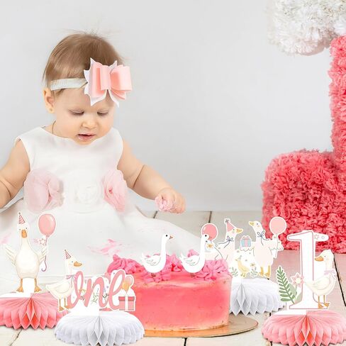 18 قطعة من زينة عيد ميلاد الإوزة السخيفة، قطع مركزية على شكل قرص العسل لعيد ميلاد راقصة الباليه الوردية لعيد الميلاد لتزيين الطاولة من أجل مستلزمات حفلات عيد الميلاد الأولى in Saudi Arabia