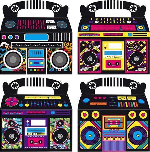 umoni Radio Boombox Favor Box 80s 90s Party Decorations Boom Box Treat Boxes 24PCS Radio Birthday Party Supplies Retro Boombox Gift Box for 1980s Music Theme Party Decor in Saudi Arabia